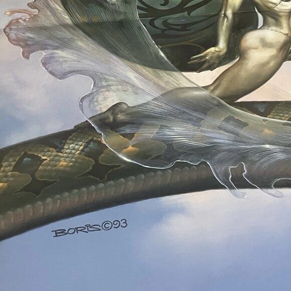 Vintage Boris Vallejo Sky Fantasy Poster 1995 Day Dream 34x22 Rare Collectible - Picture 6 of 9
